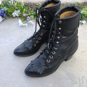 Vintage Capezio Roper Black Leather Boots